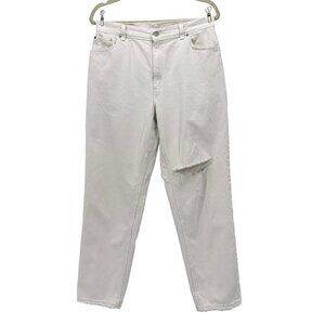 Vintage Levi's 550 Relaxed Fit Tapered Leg Distressed White Denim Jeans 14